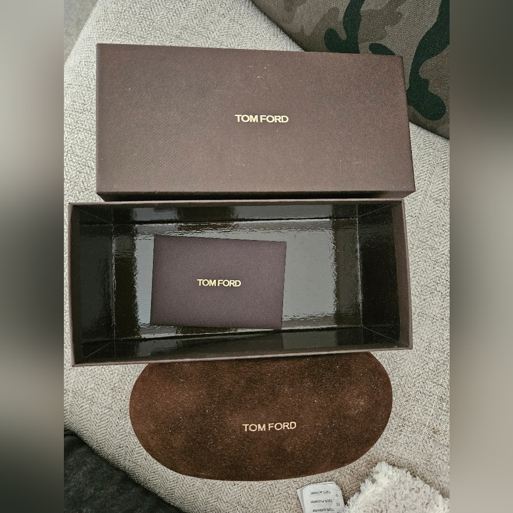 Tom Ford brown suede glasses case